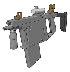 Image showing 3D vector illustration on white background of a military rifle