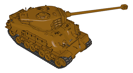Image showing 3D vector illustration on white background of a brown military t