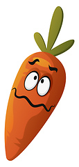 Image showing Carrot confused illustration vector on white background