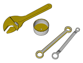 Image showing Uses of hand tools vector or color illustration