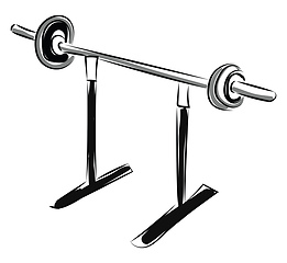 Image showing Heavy barbell vector or color illustration