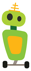 Image showing A green robot vector or color illustration