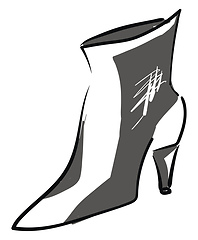 Image showing Clipart of a high heel grey shoe vector or color illustration