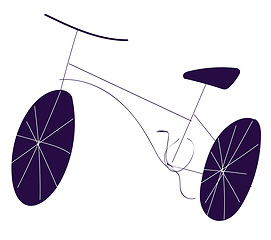 Image showing Rough drawing of bicycle illustration color vector on white back