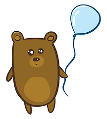 Image showing Bear with a balloon vector or color illustration