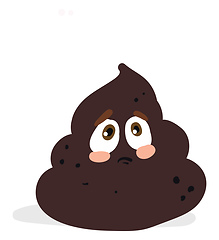 Image showing A sad poop vector or color illustration