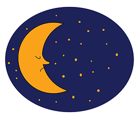 Image showing Half Crescent moon vector or color illustration