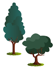 Image showing Couple of green trees vector illustration on white background