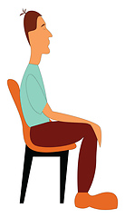 Image showing A boy relaxing in his chair with eyes closed vector or color ill
