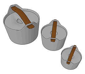 Image showing Three plastic containers vector or color illustration