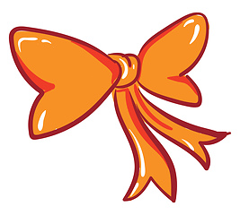 Image showing Clipart of an orange bow vector or color illustration