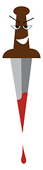 Image showing Blood is dripping from an angry faced metal sword vector color d