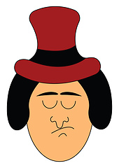 Image showing long red hat man vector or color illustration