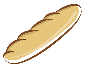 Image showing Simple vector illustration of a french baguette on white backgro