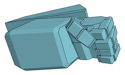 Image showing Vector illustration of a blue robot hand white background