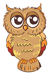 Image showing Sad owl illustration vector on white background 