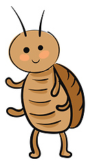 Image showing Smiling cockroach vector illustration on white background.