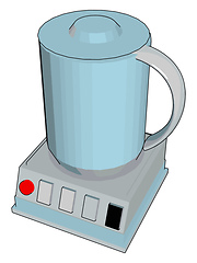 Image showing Simple cartoon of a blue blender vector illustration on white ba