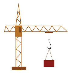 Image showing A crane at the construction site vector or color illustration