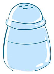 Image showing Clipart of blue-colored salt shaker vector or color illustration