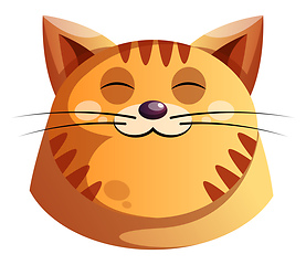 Image showing Happy orange cat vector illustartion on white bacground