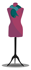 Image showing Mannequin in violet dress vector or color illustration