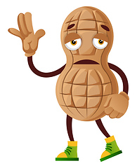 Image showing Peanut feeling tired, illustration, vector on white background.