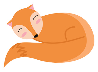 Image showing An orange sleeping fox vector or color illustration