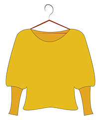 Image showing Big simple yellow sweater vector illustartion on white backgroun