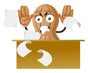 Image showing Peanut feeling angry, illustration, vector on white background.