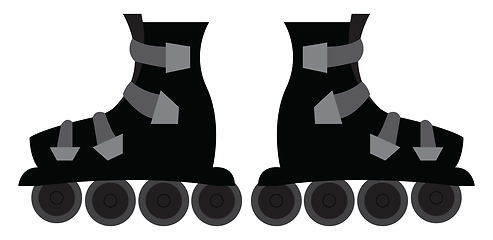 Image showing Black roller skates  vector illustration on white background