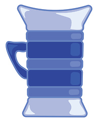 Image showing A blue spiral designed cup to hold coffee-based drinks vector co