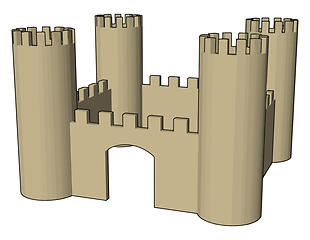 Image showing Cute open castle strength and safety vector or color illustratio