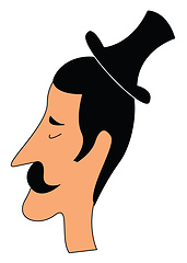 Image showing Man in black hat vector or color illustration