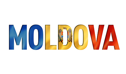 Image showing moldova flag text font