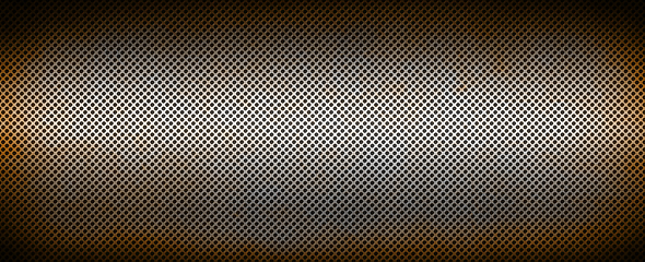 Image showing Silver rusty metal grid. Banner background texture