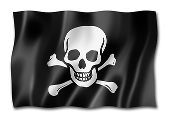 Image showing Pirate flag, Jolly Roger isolated on white
