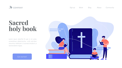 Image showing Holy bible concept landing page.