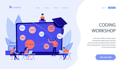 Image showing Coding workshop concept landing page