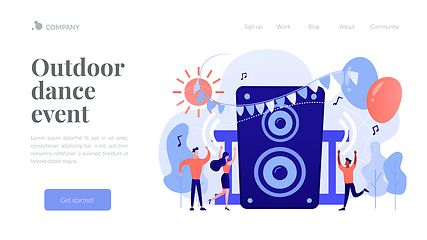 Image showing Open air party concept landing page.