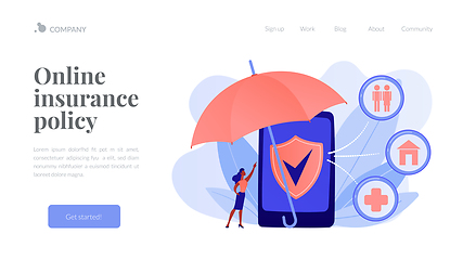 Image showing On-demand insurance concept landing page.