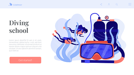 Image showing Diving school concept landing page.