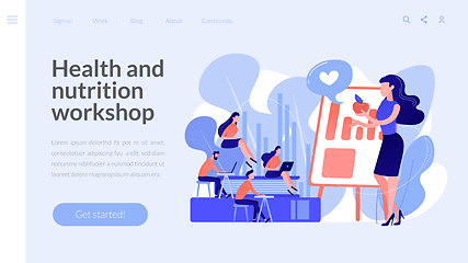 Image showing Health and nutrition workshop concept landing page.