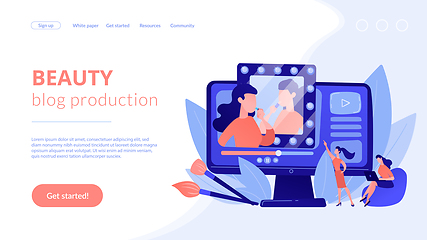 Image showing Beauty blogger concept landing page.
