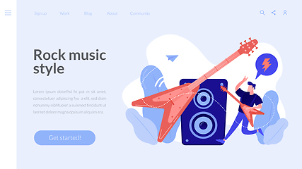 Image showing Rock music concept landing page.