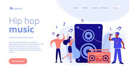 Image showing Hip-hop music concept landing page.