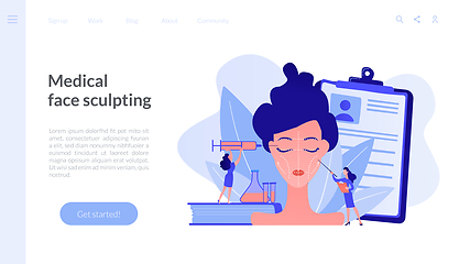 Image showing Facial contouring concept landing page.
