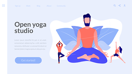 Image showing Yoga school concept landing page.