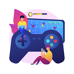 Image showing Gaming disorder abstract concept vector illustration.