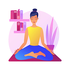 Image showing Home yoga abstract concept vector illustration.